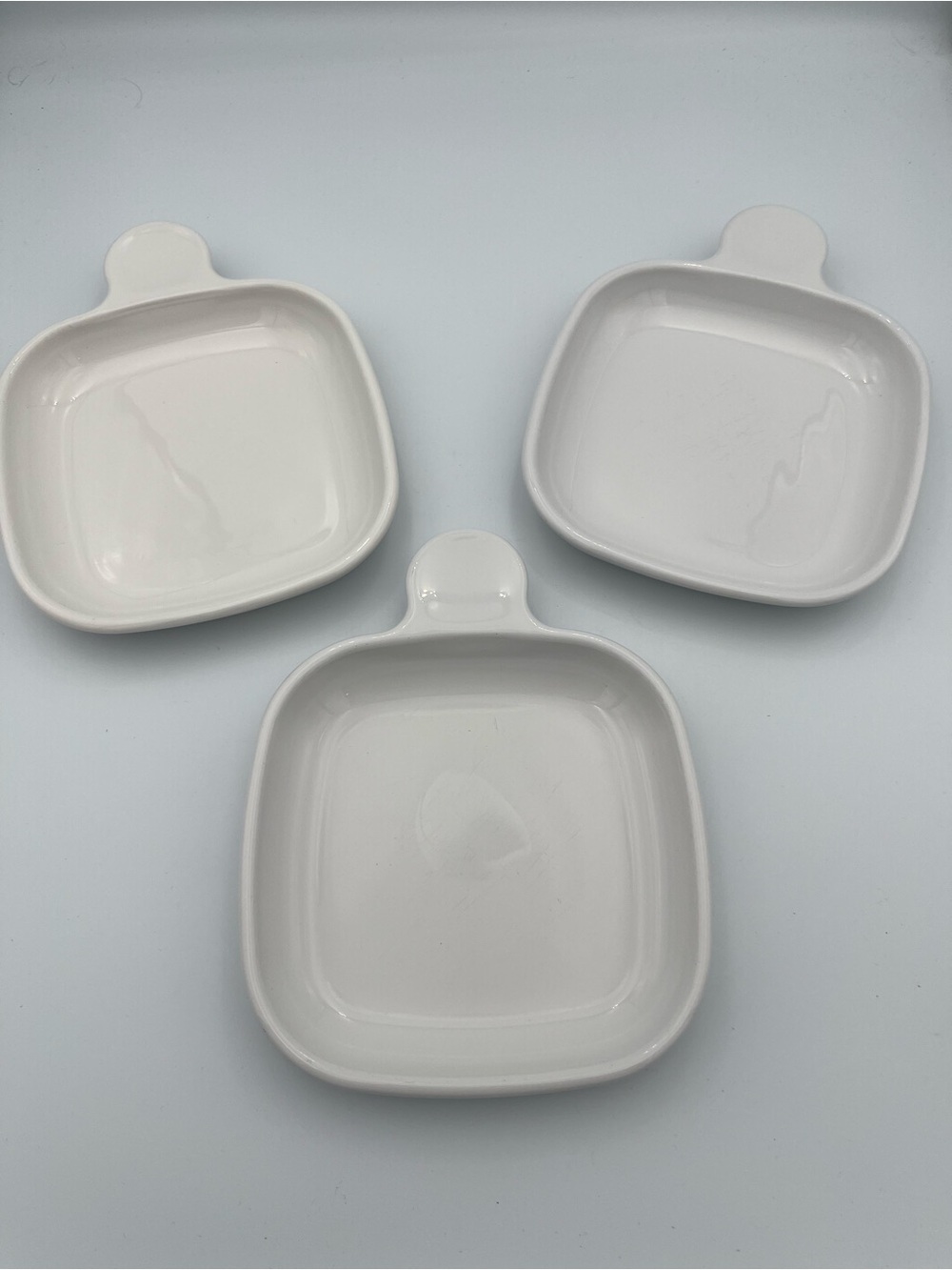 Set of 3 Vtg Corning Ware P-185-B Grab It Sidekick Sandwich Snack Square Plates